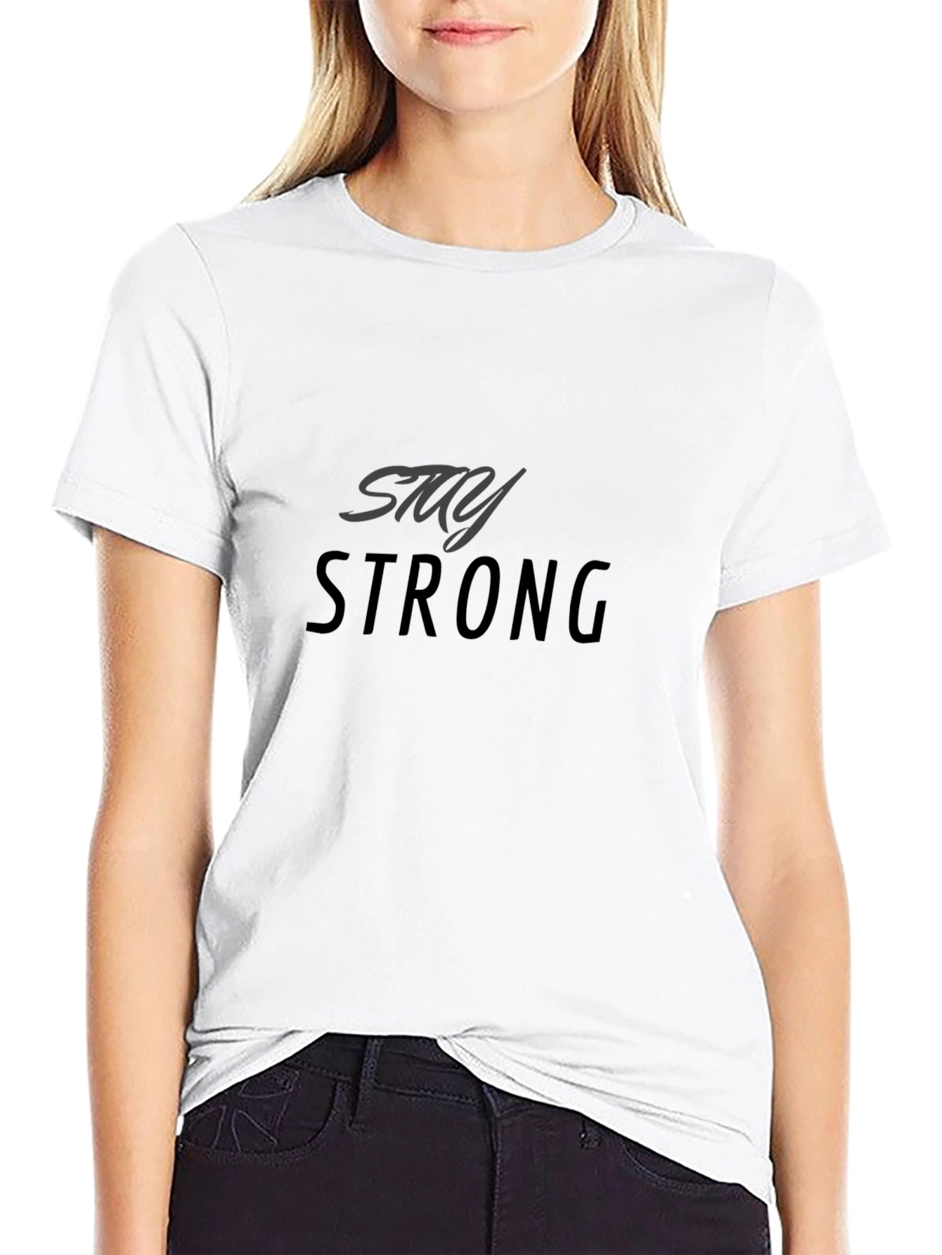 Stay Strong Black Graphic Tee