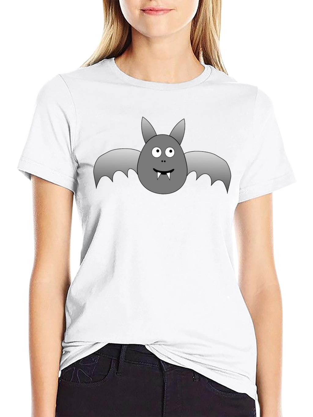 Halloween Bat Graphic T-Shirt - Black