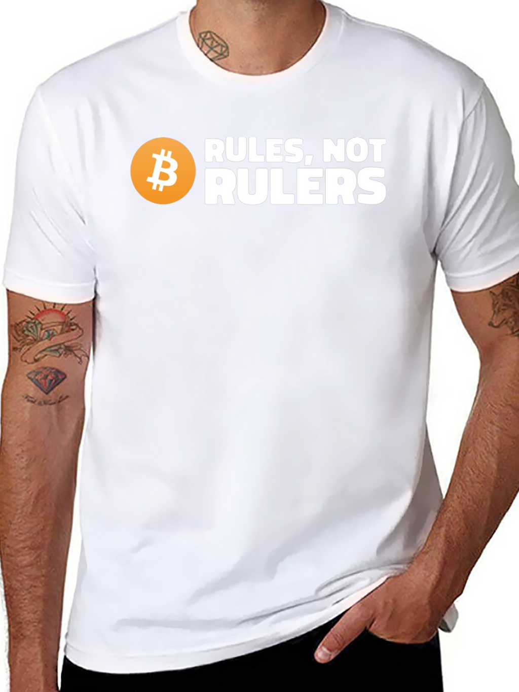 Bitcoin Rules Not Rulers Graphic T-Shirt