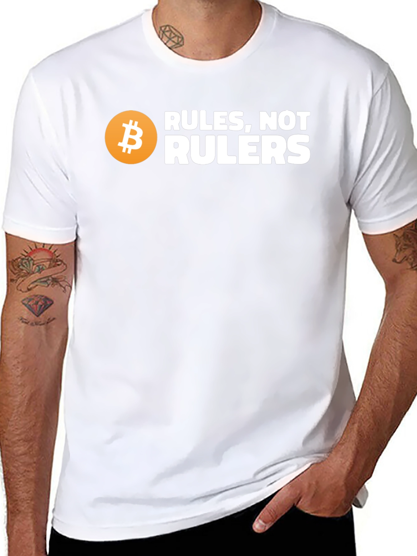 Bitcoin Rules Not Rulers Graphic T-Shirt
