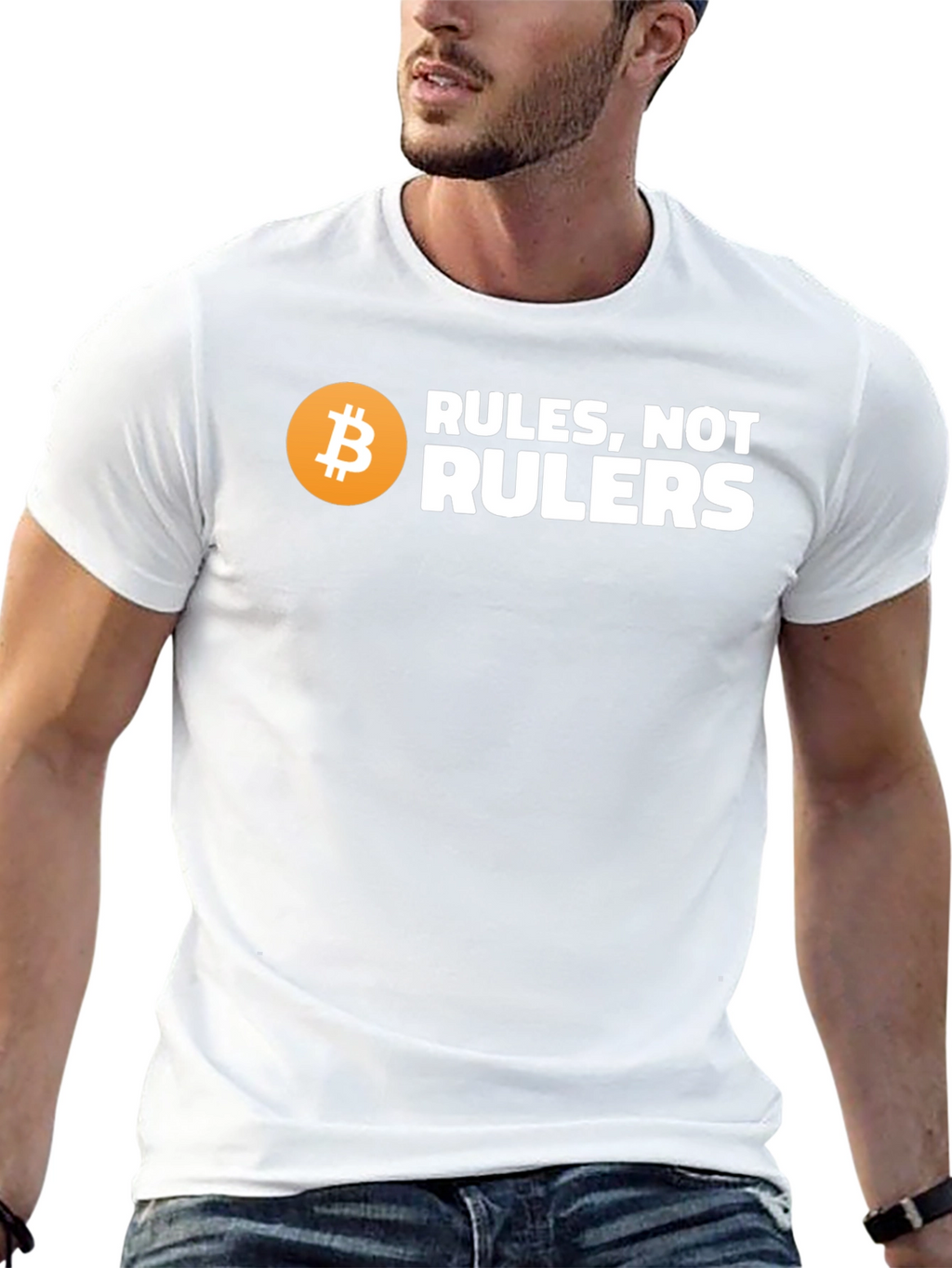 Bitcoin Rules Not Rulers Graphic T-Shirt