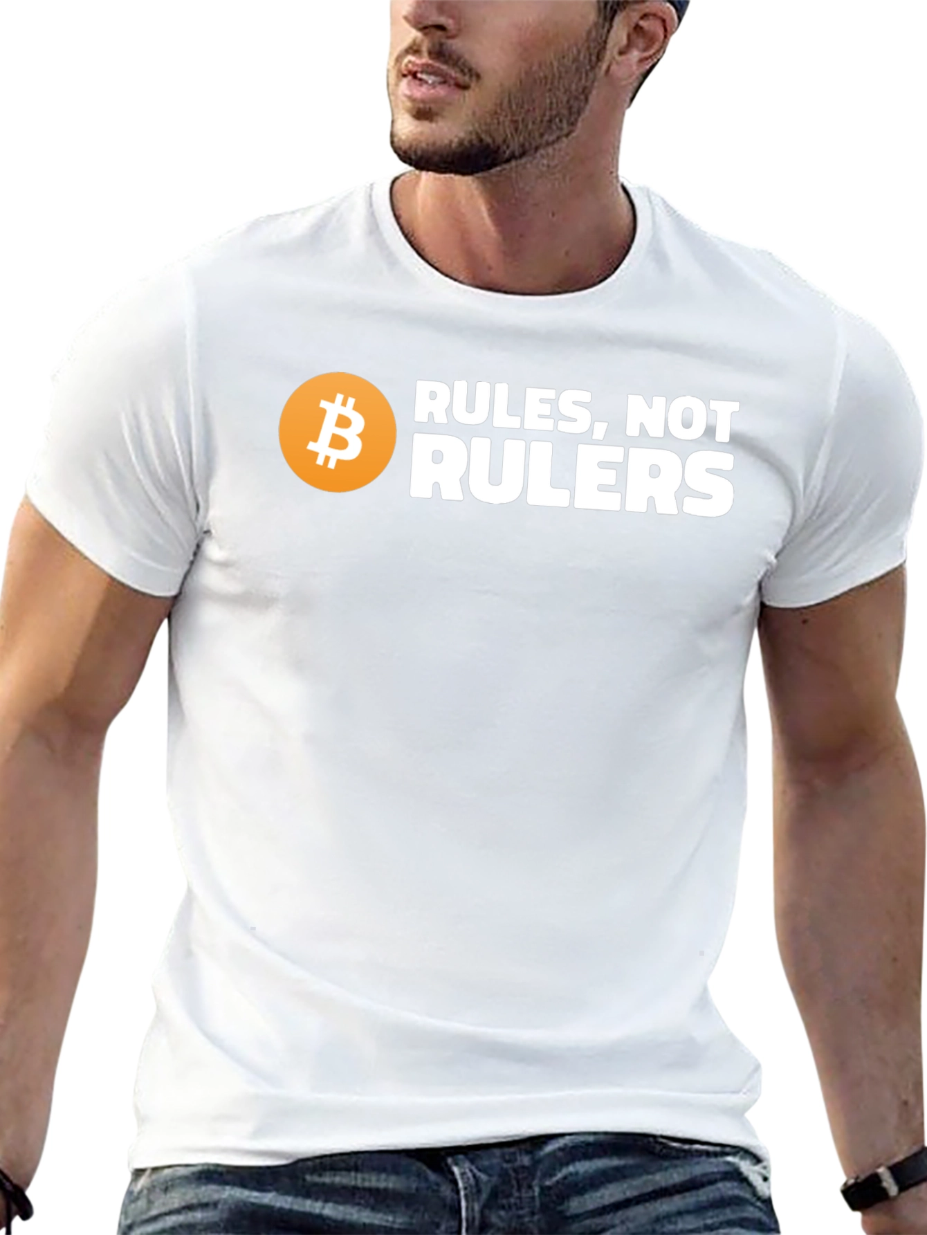 Bitcoin Rules Not Rulers Graphic T-Shirt