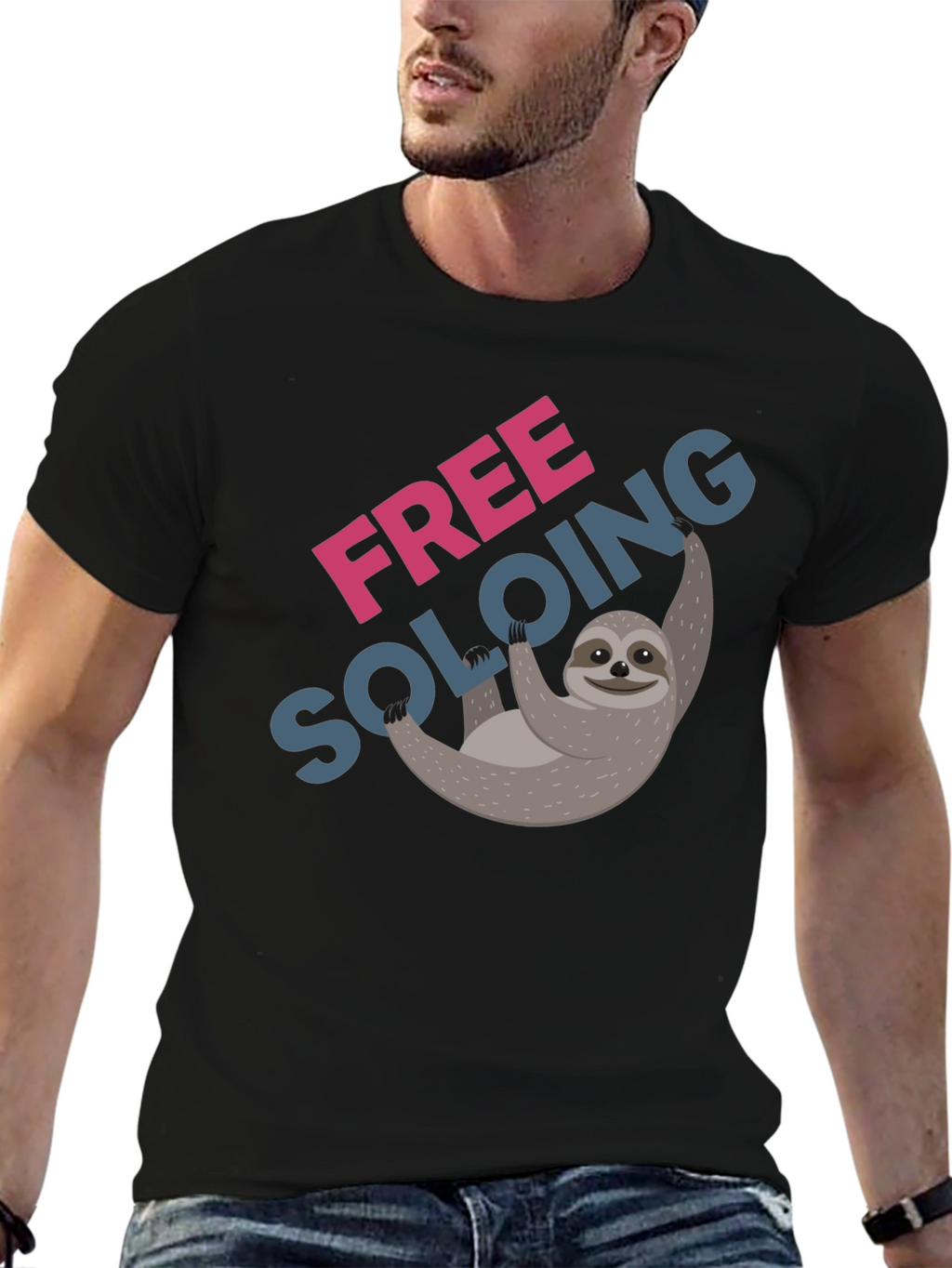Free Soloing Sloth T-Shirt - Climbing Humor
