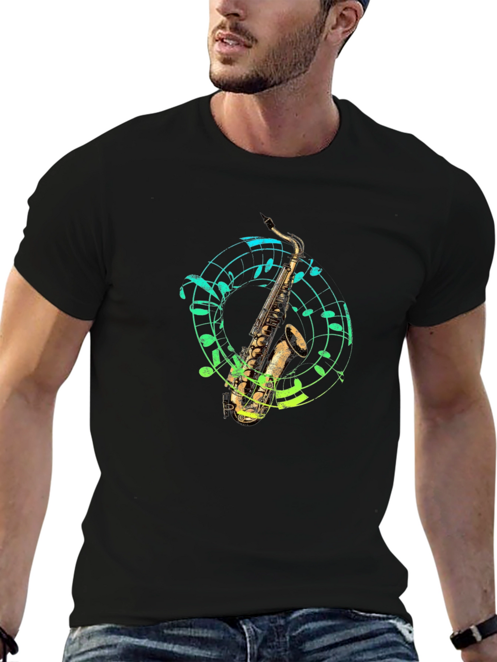 Saxophone Music T-Shirt - Cool Graphic Tee