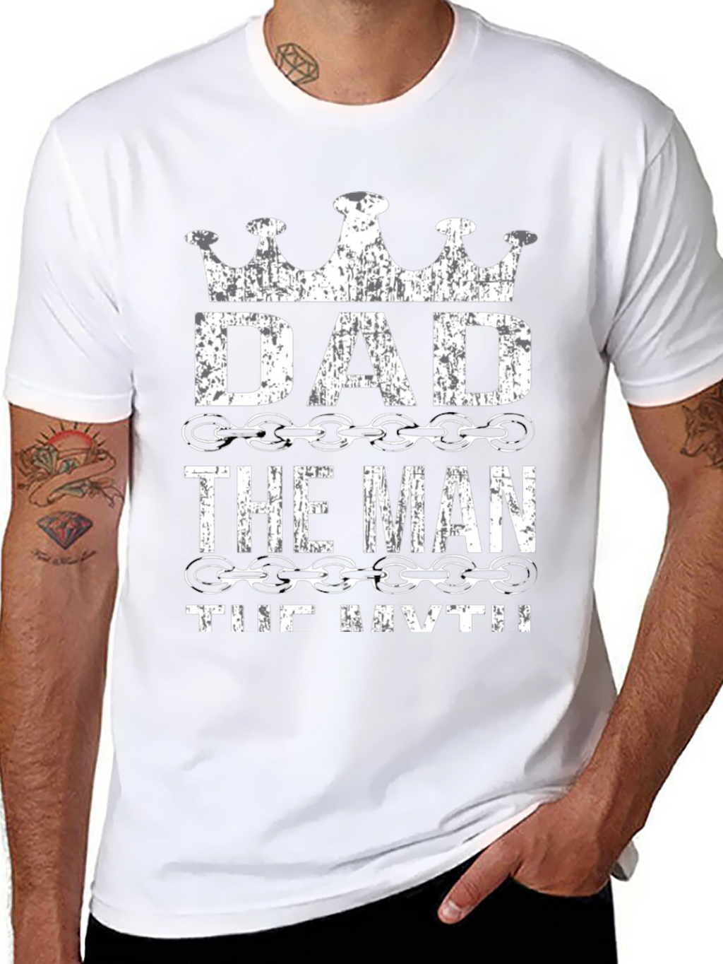 Dad the Man the Myth Black Graphic Tee