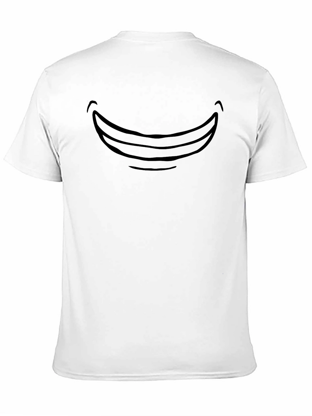 Cartoon Smile Graphic Tee - Black Cotton Comfort