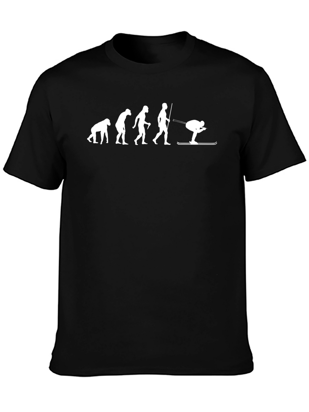 Evolution Skiing T-Shirt | Black Tee | Funny Graphic