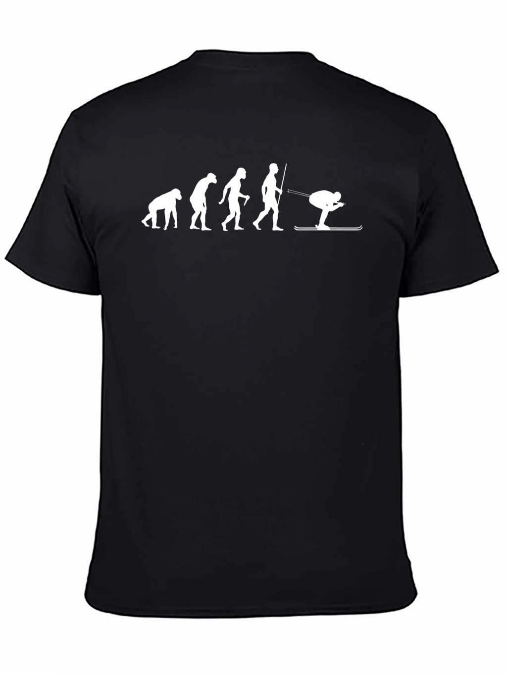 Evolution Skiing T-Shirt | Black Tee | Funny Graphic