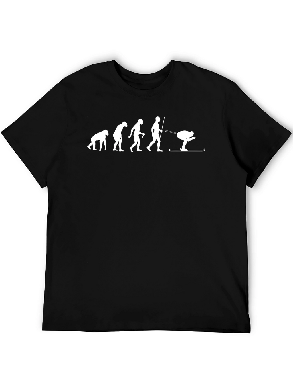 Evolution Skiing T-Shirt | Black Tee | Funny Graphic