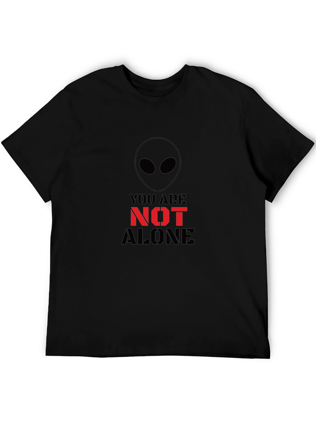 Alien You Are Not Alone Graphic Tee - Black