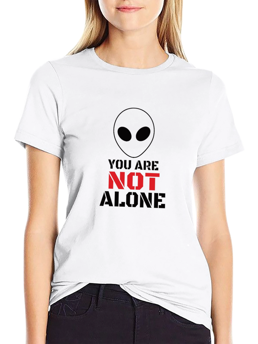 Alien You Are Not Alone Graphic Tee - Black
