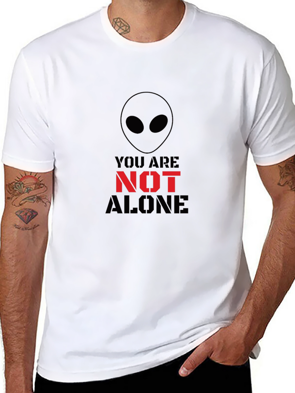 Alien You Are Not Alone Graphic Tee - Black