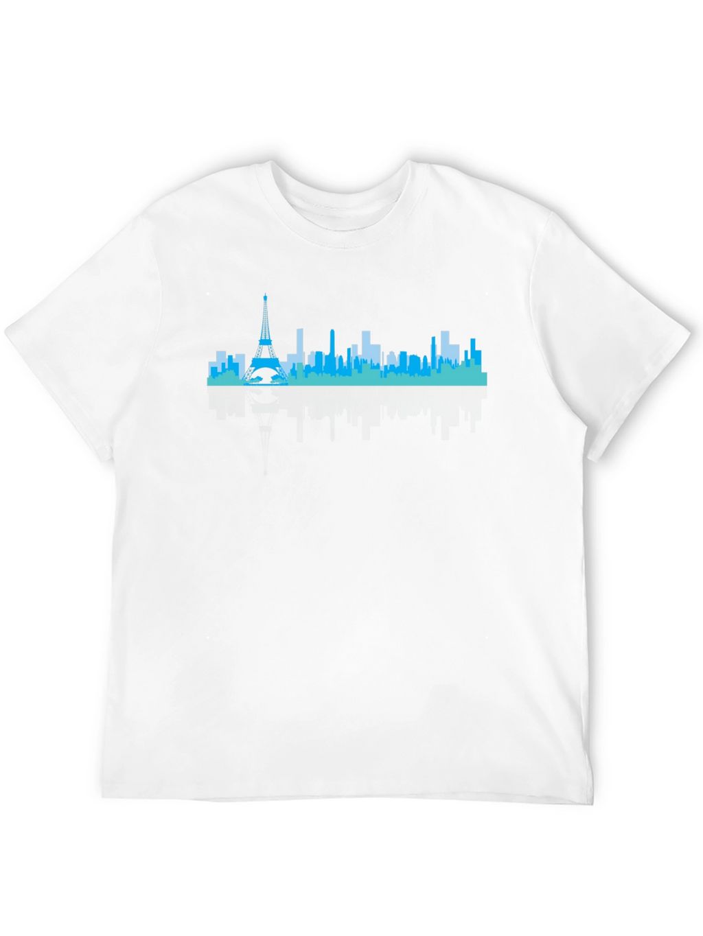 Paris Skyline Graphic Tee - Black Crew Neck Shirt