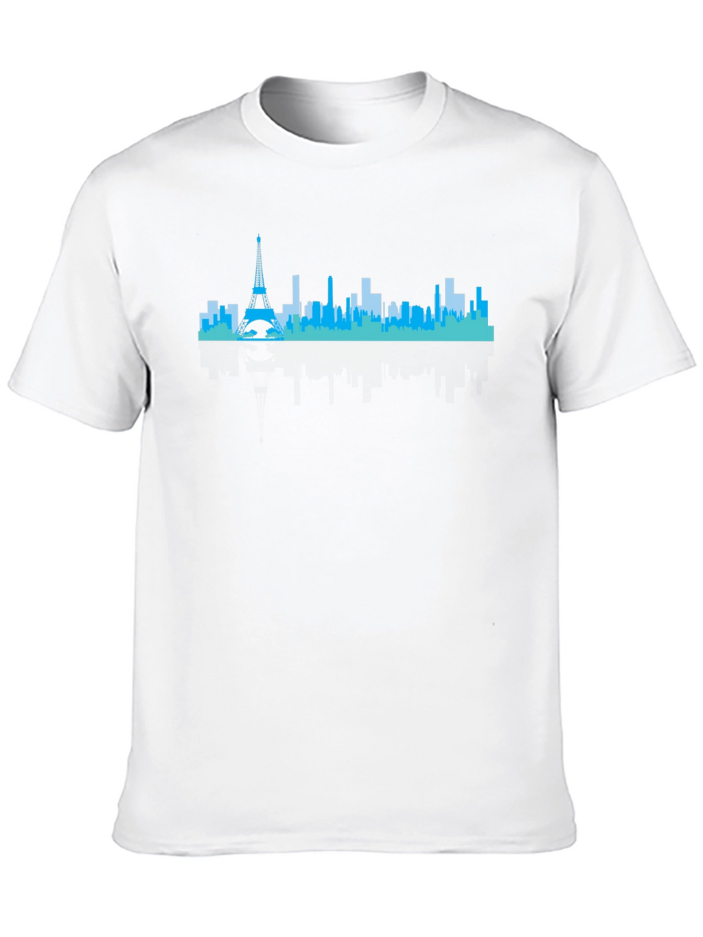 Paris Skyline Graphic Tee - Black Crew Neck Shirt