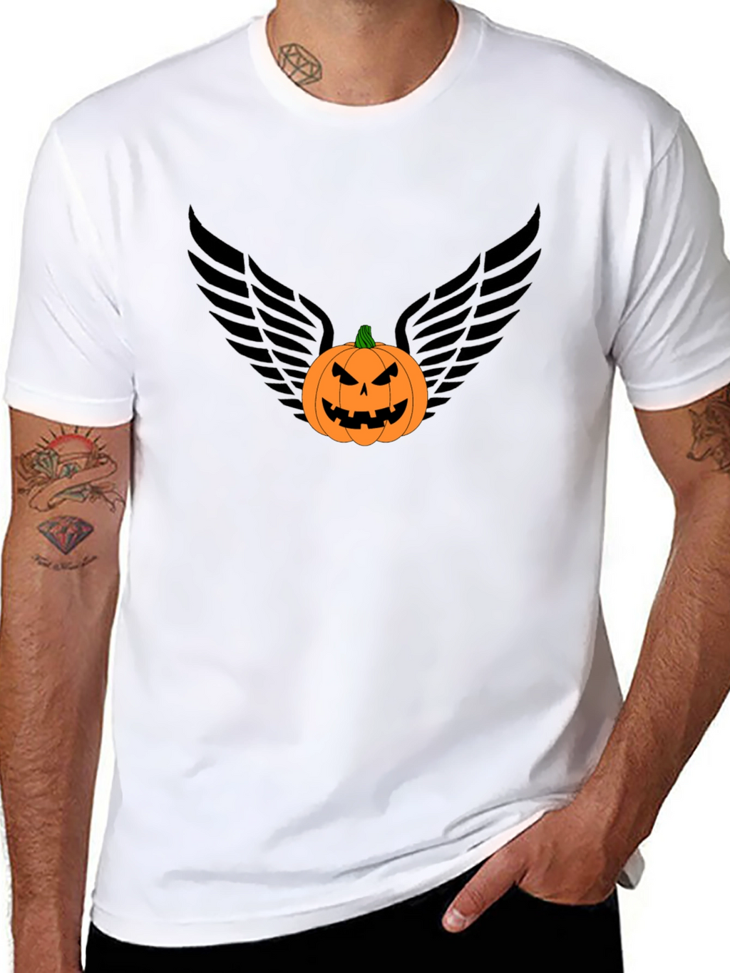 Pumpkin Angel Wings Graphic Tee