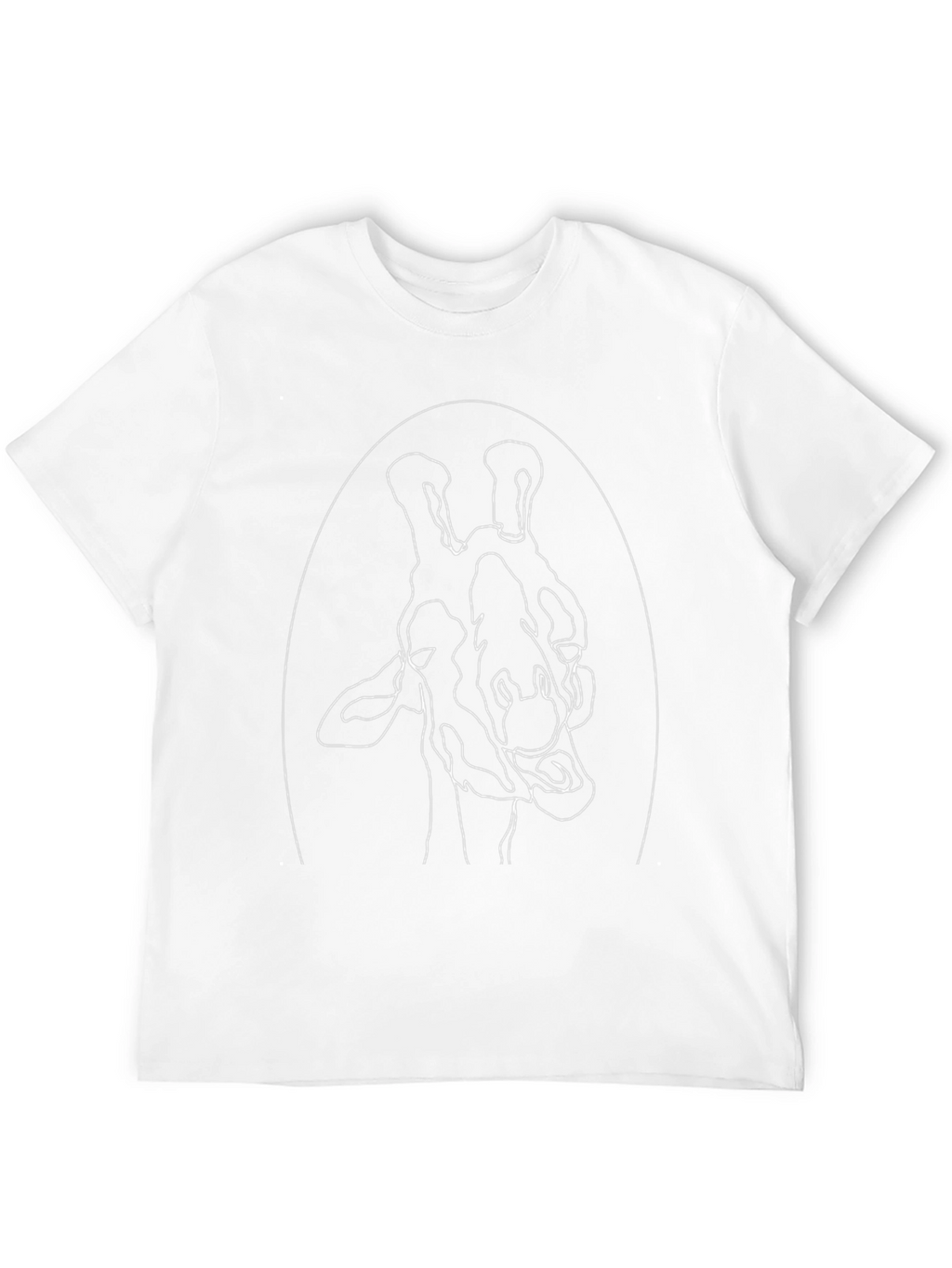 Giraffe Outline Graphic Tee - Casual Black T-Shirt