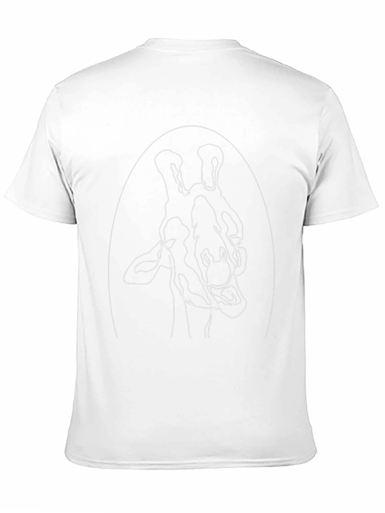 Giraffe Outline Graphic Tee - Casual Black T-Shirt