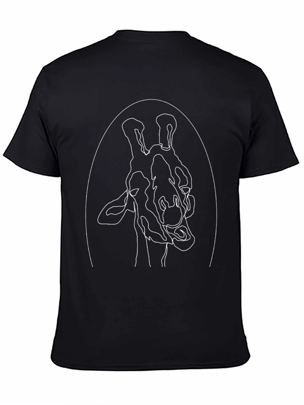 Giraffe Outline Graphic Tee - Casual Black T-Shirt