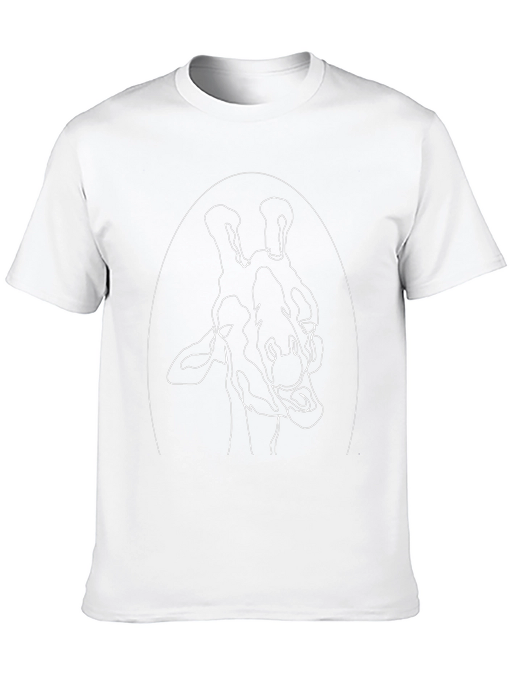 Giraffe Outline Graphic Tee - Casual Black T-Shirt