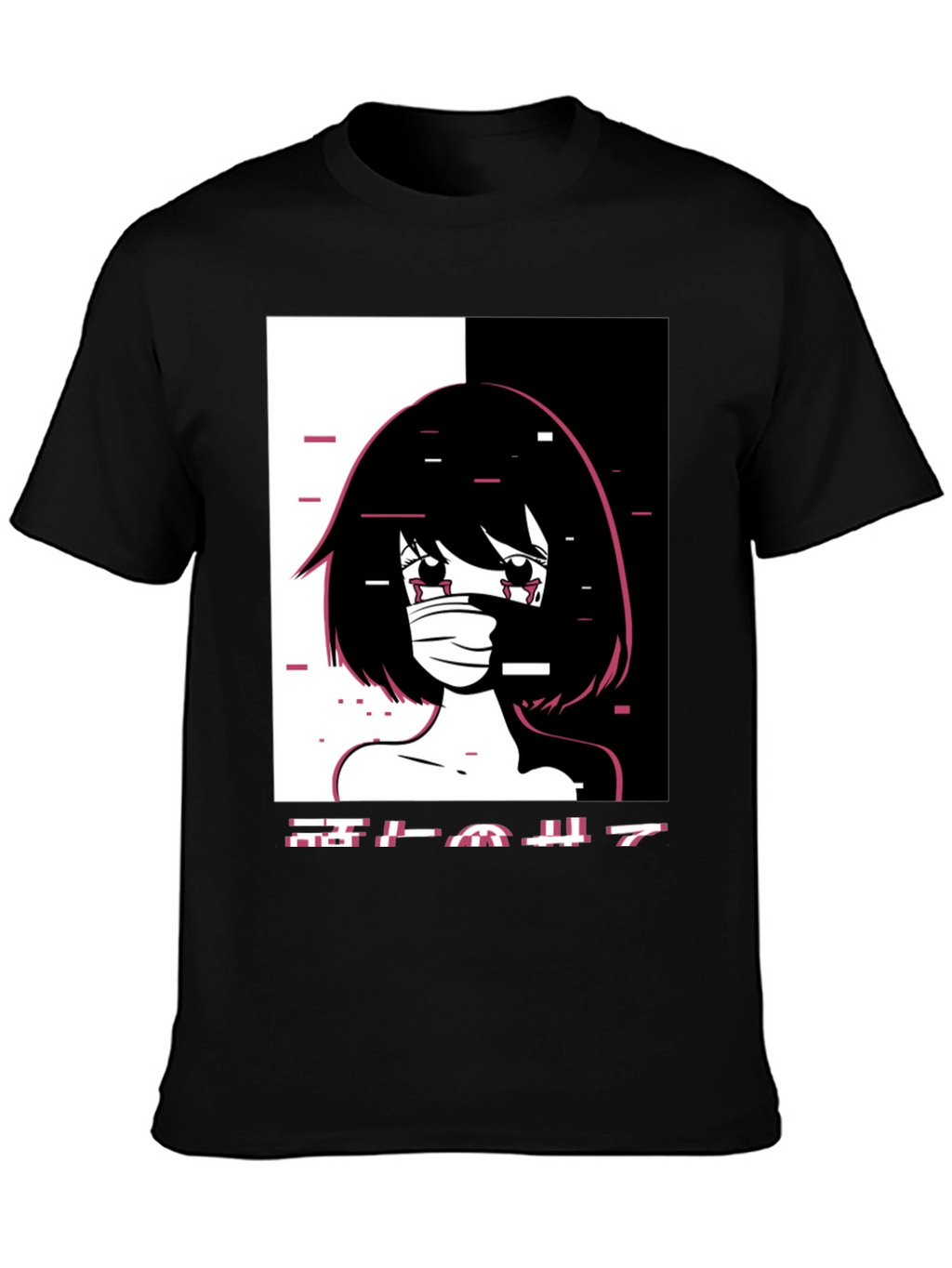 Anime Girl Graphic Black T-Shirt