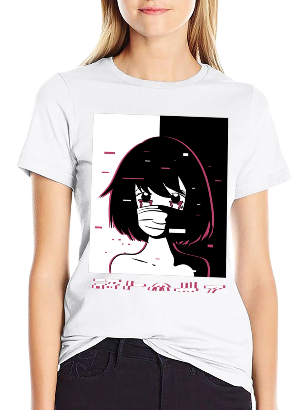 Anime Girl Graphic Black T-Shirt