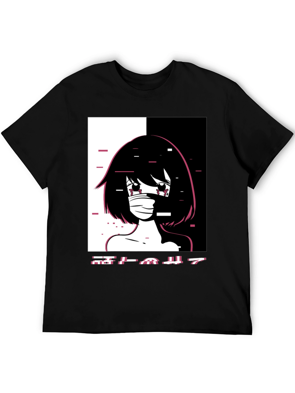 Anime Girl Graphic Black T-Shirt