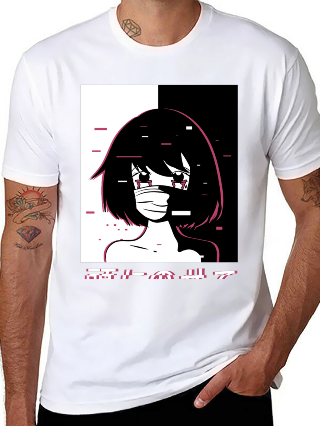 Anime Girl Graphic Black T-Shirt