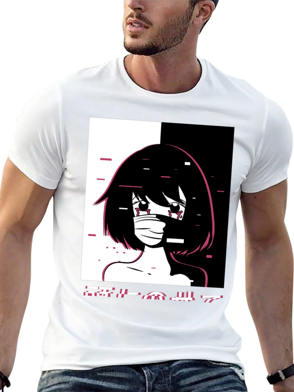 Anime Girl Graphic Black T-Shirt