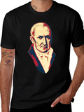 Mens Black T-Shirt with Portrait Graphic