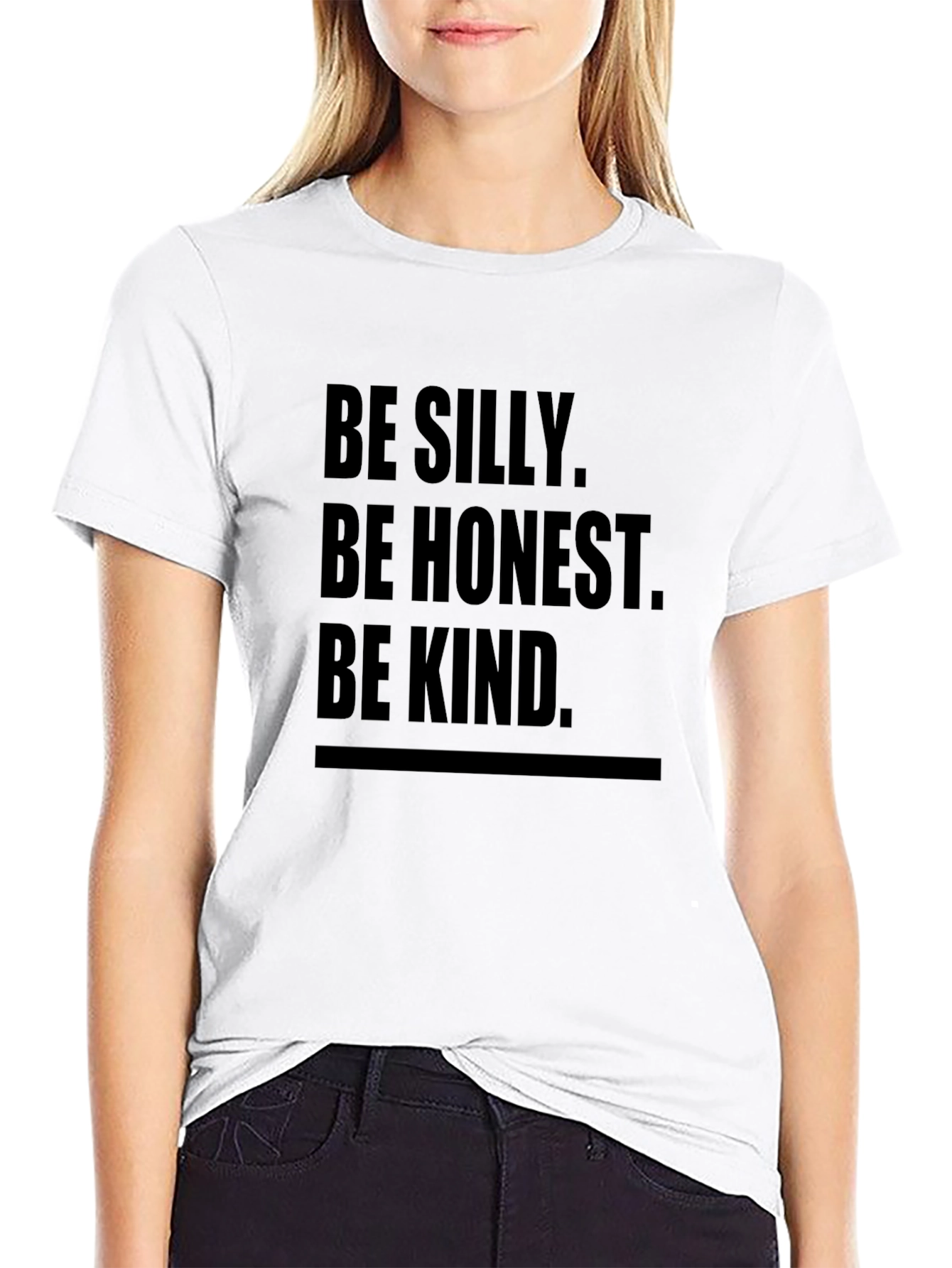 Be Silly Be Honest Be Kind Black Tee