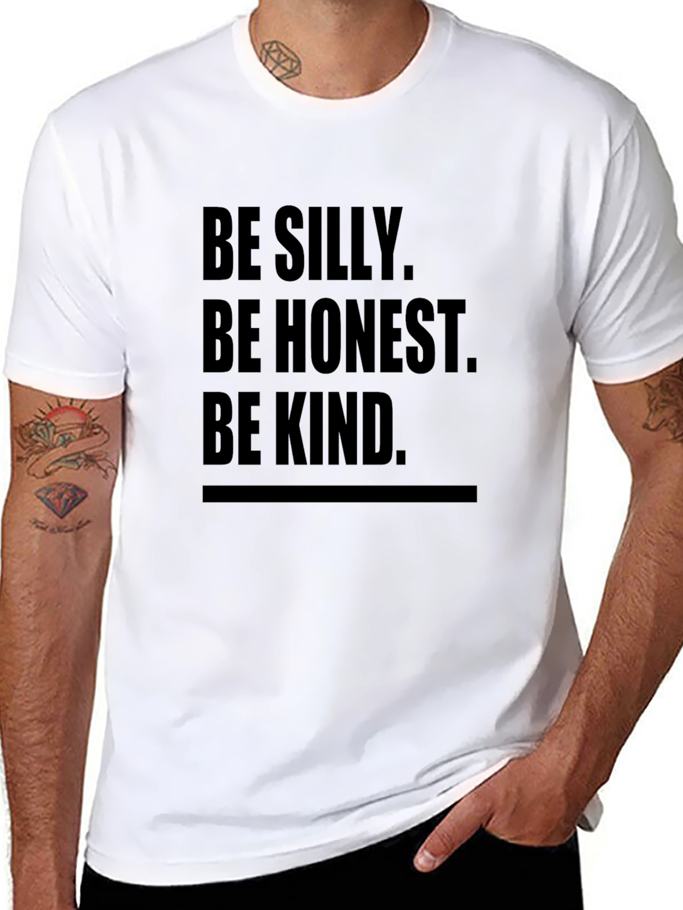 Be Silly Be Honest Be Kind Black Tee