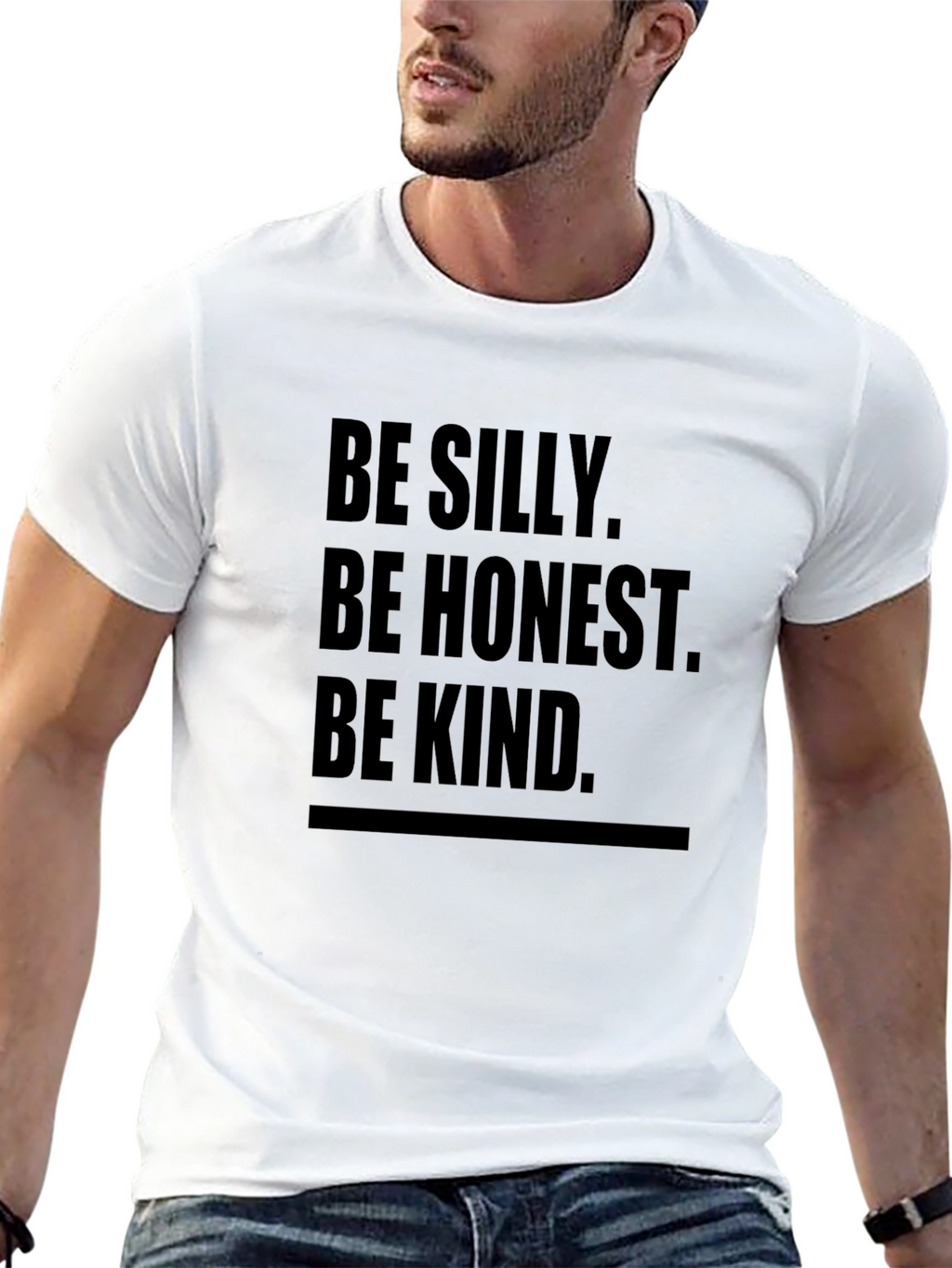 Be Silly Be Honest Be Kind Black Tee