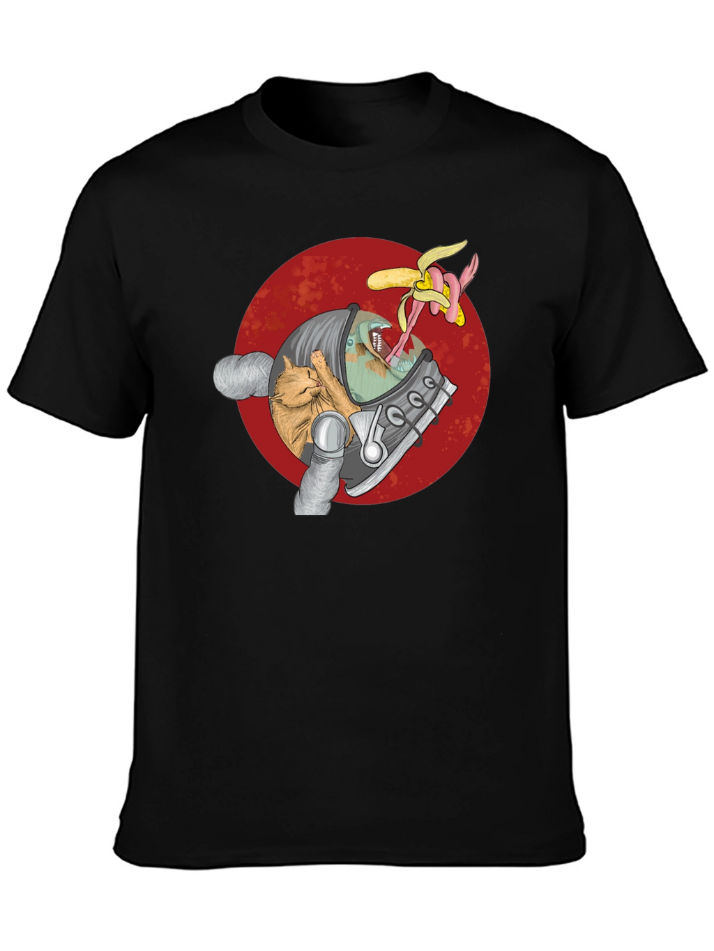 Astronaut Cat & Alien Banana T-Shirt