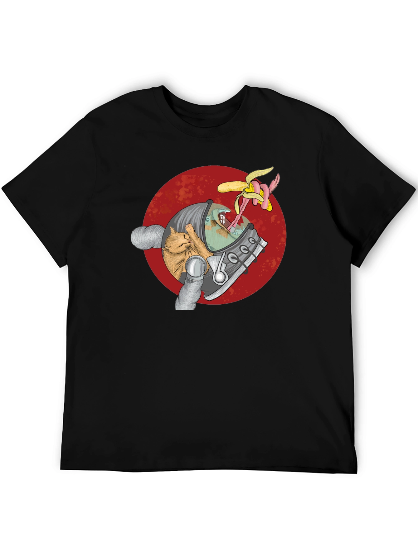 Astronaut Cat & Alien Banana T-Shirt