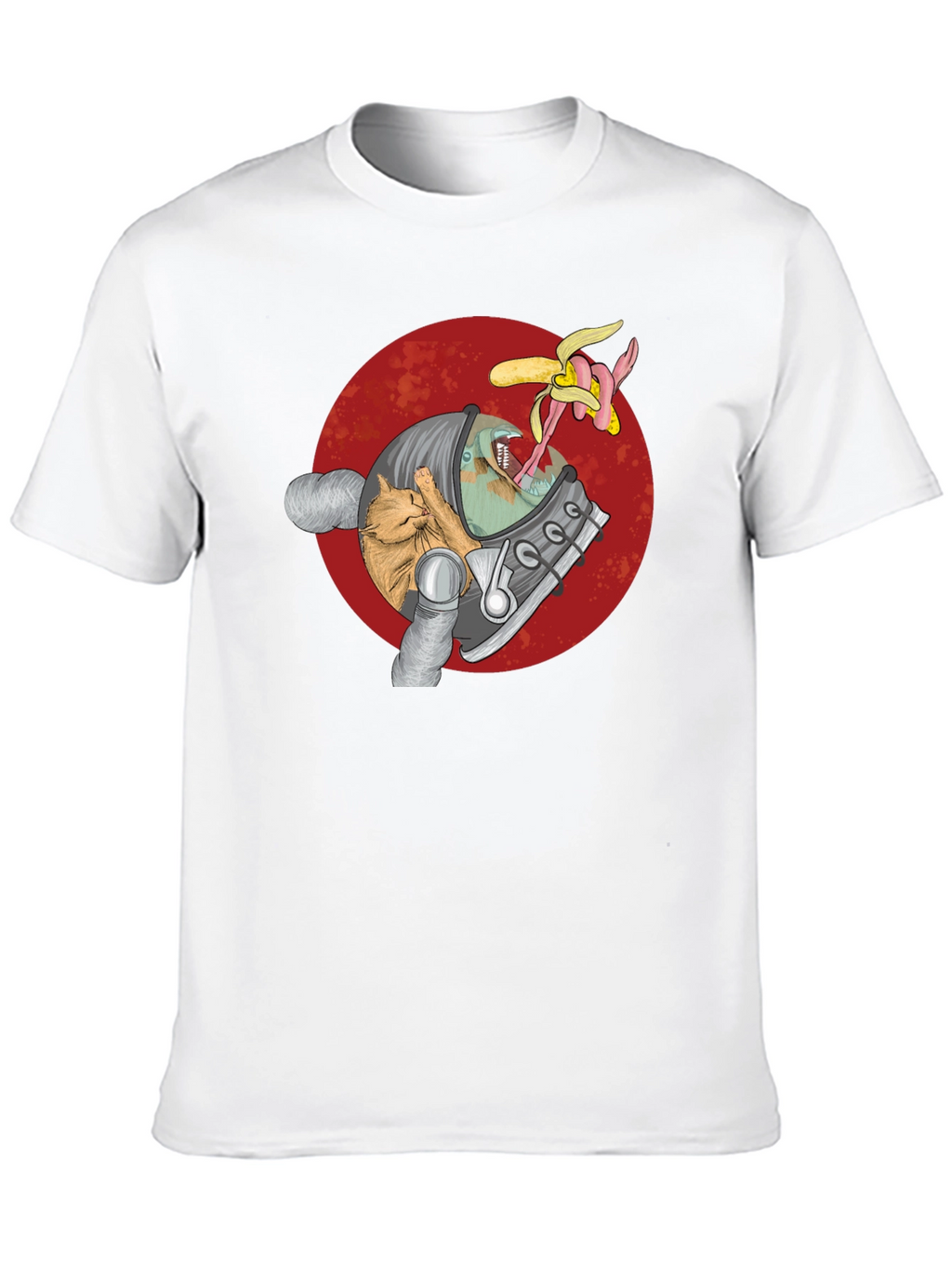 Astronaut Cat & Alien Banana T-Shirt