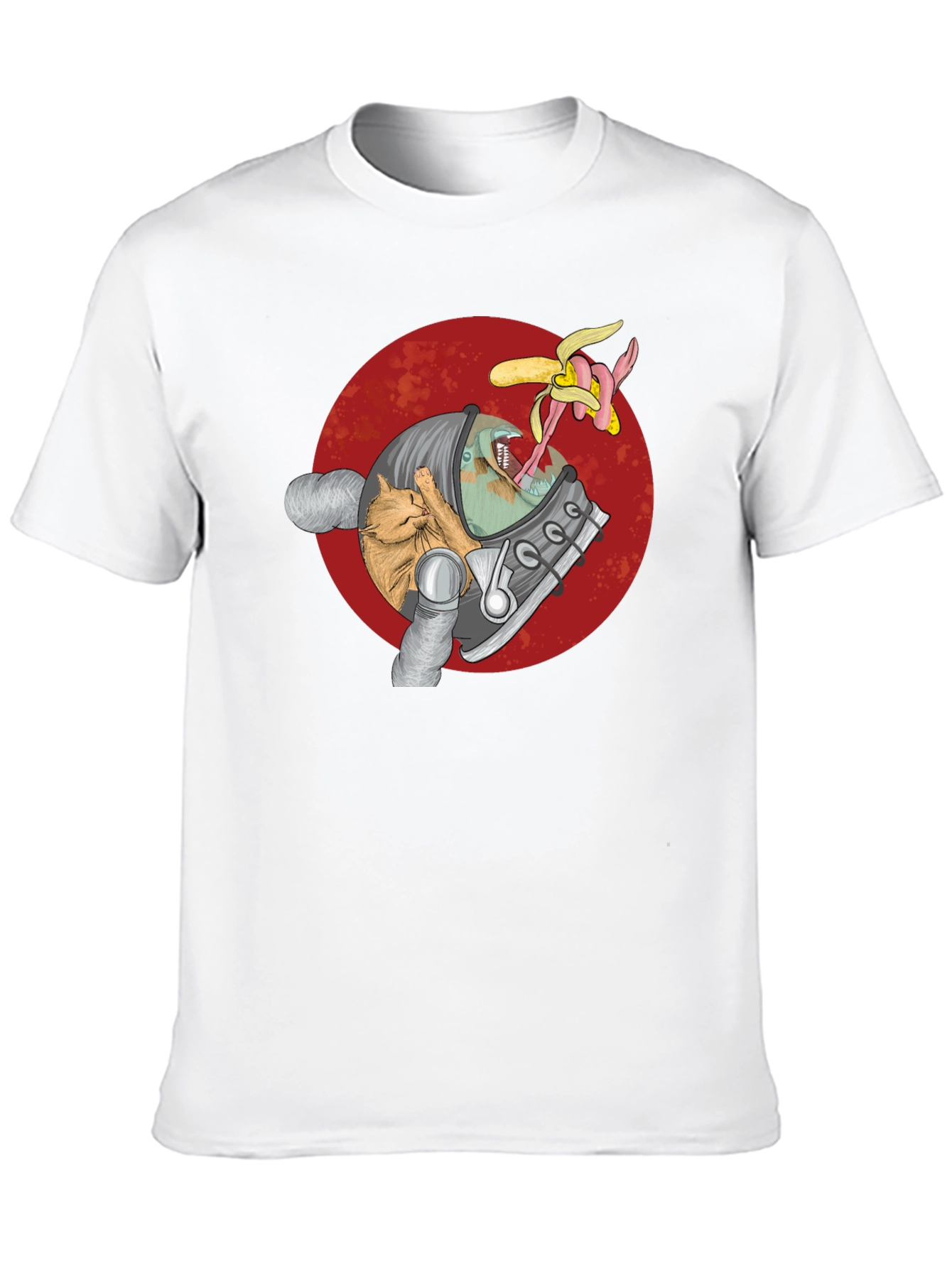 Astronaut Cat & Alien Banana T-Shirt