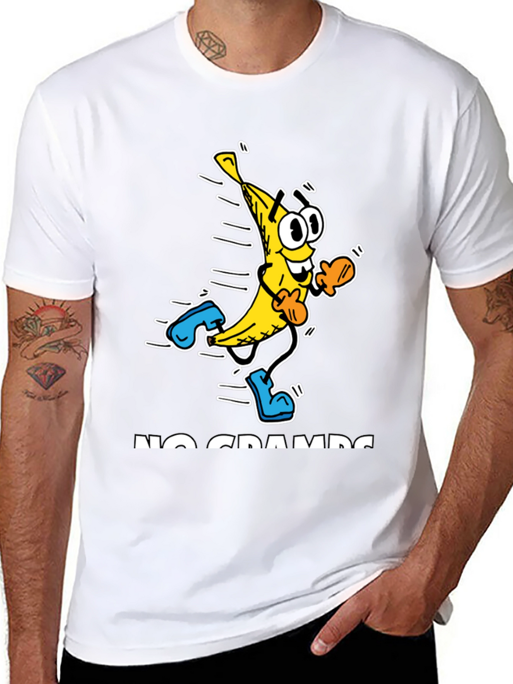 No Cramps Banana Running Graphic T-Shirt