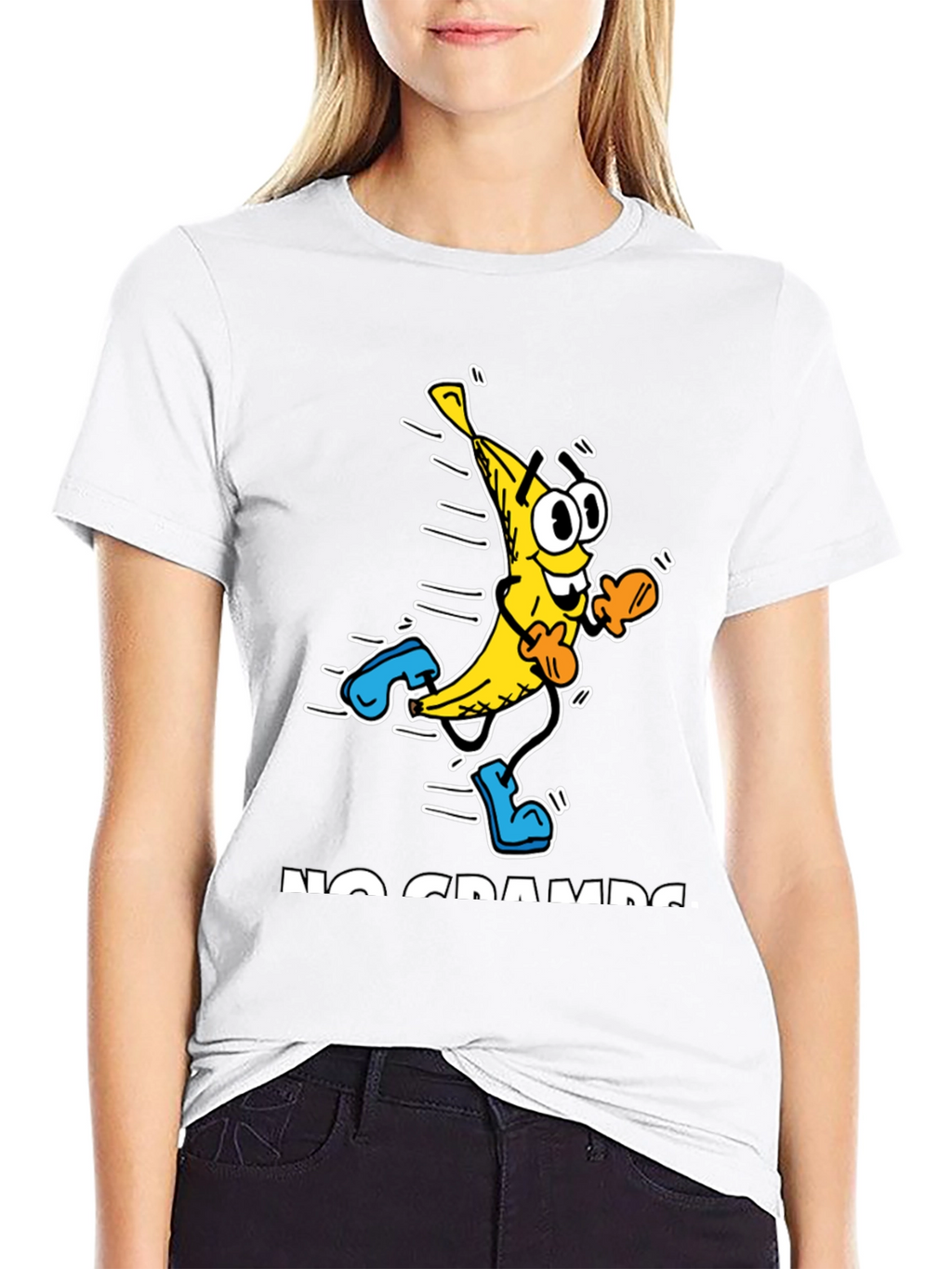 No Cramps Banana Running Graphic T-Shirt