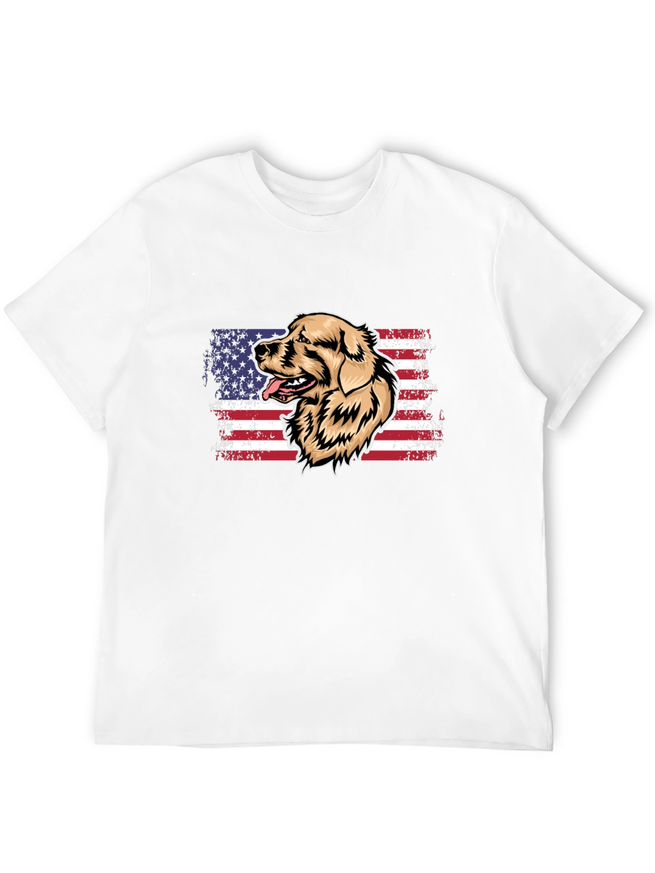 Golden Retriever USA Flag Mens T-Shirt