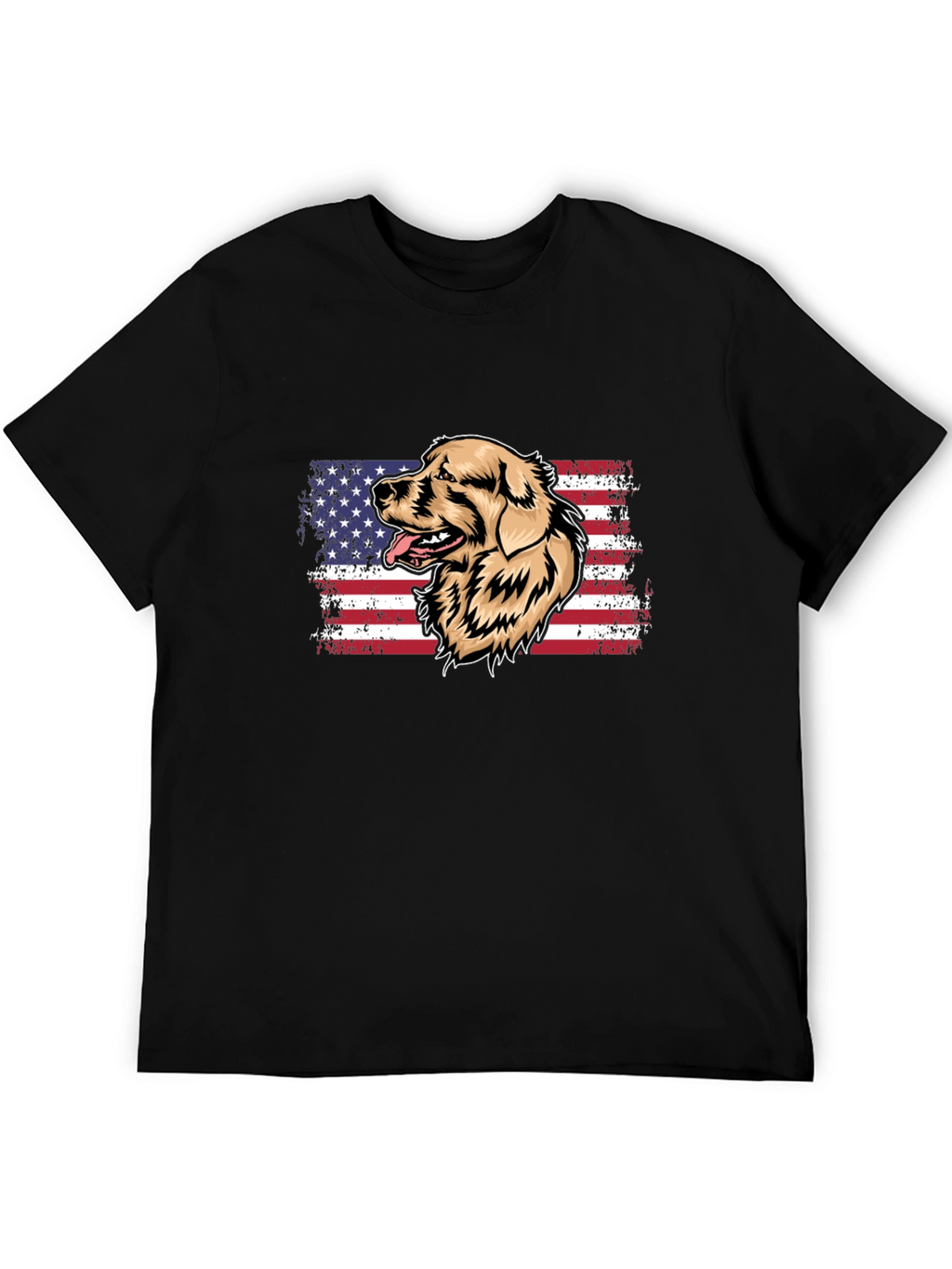 Golden Retriever USA Flag Mens T-Shirt