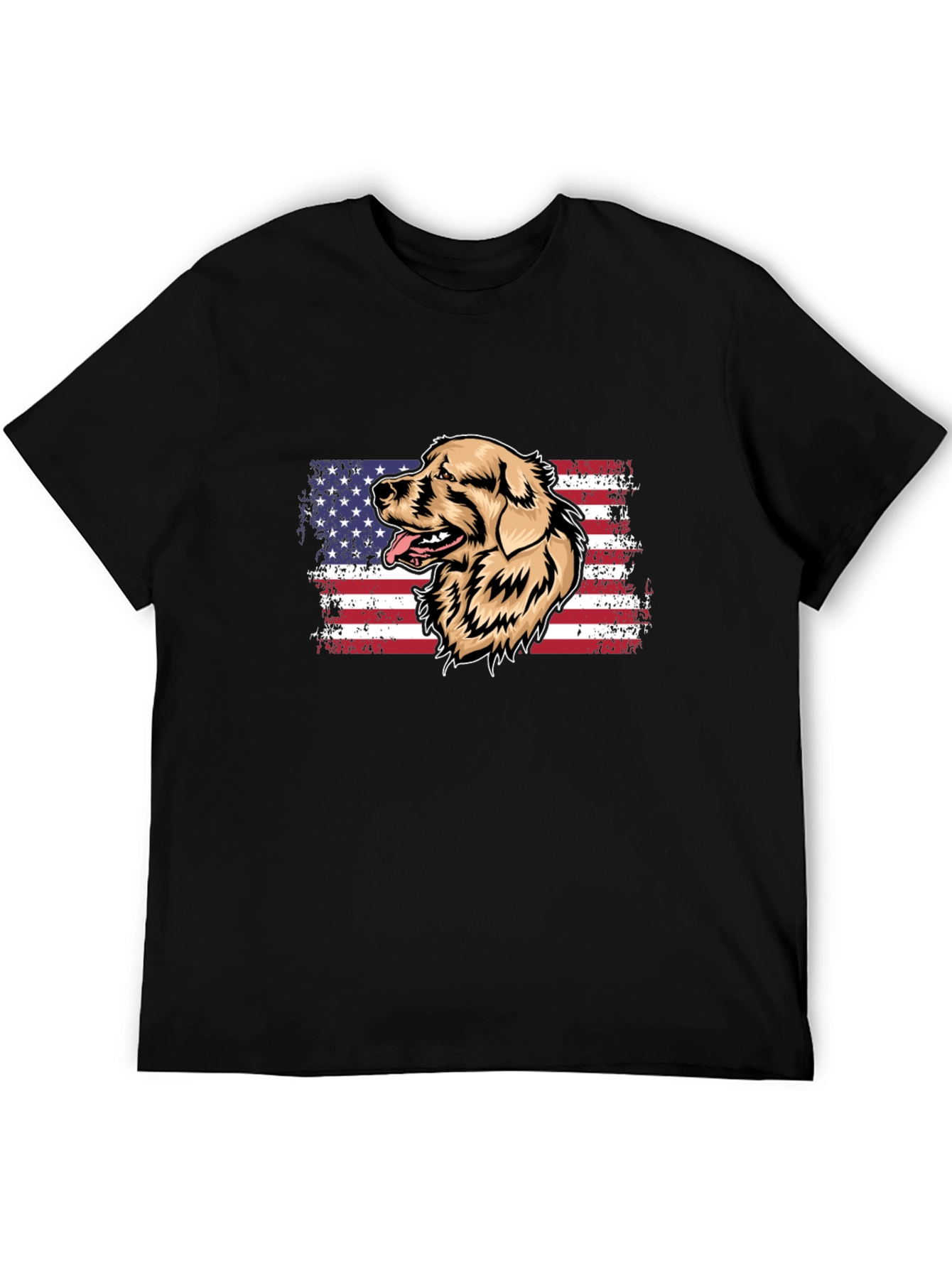 Golden Retriever USA Flag Mens T-Shirt