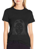 Black T-Shirt with Moon Goddess Design