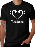 Trombone Heart Graphic Tee - Music Lover T-Shirt