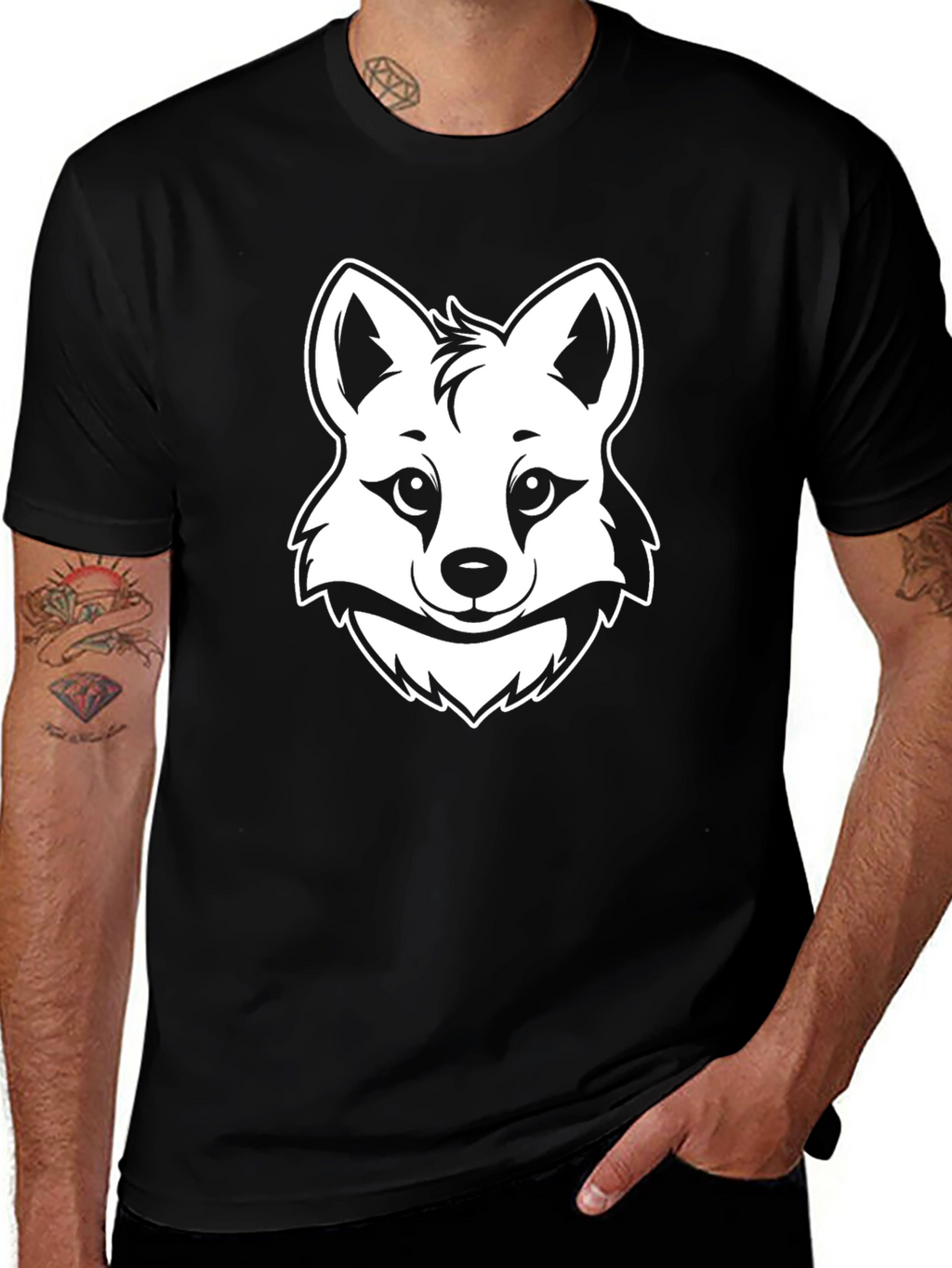 Fox Graphic Tee - Black Unisex T-Shirt