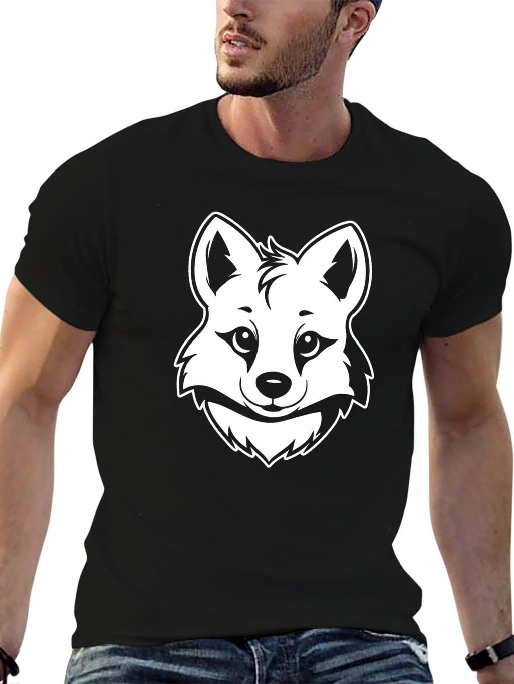 Fox Graphic Tee - Black Unisex T-Shirt