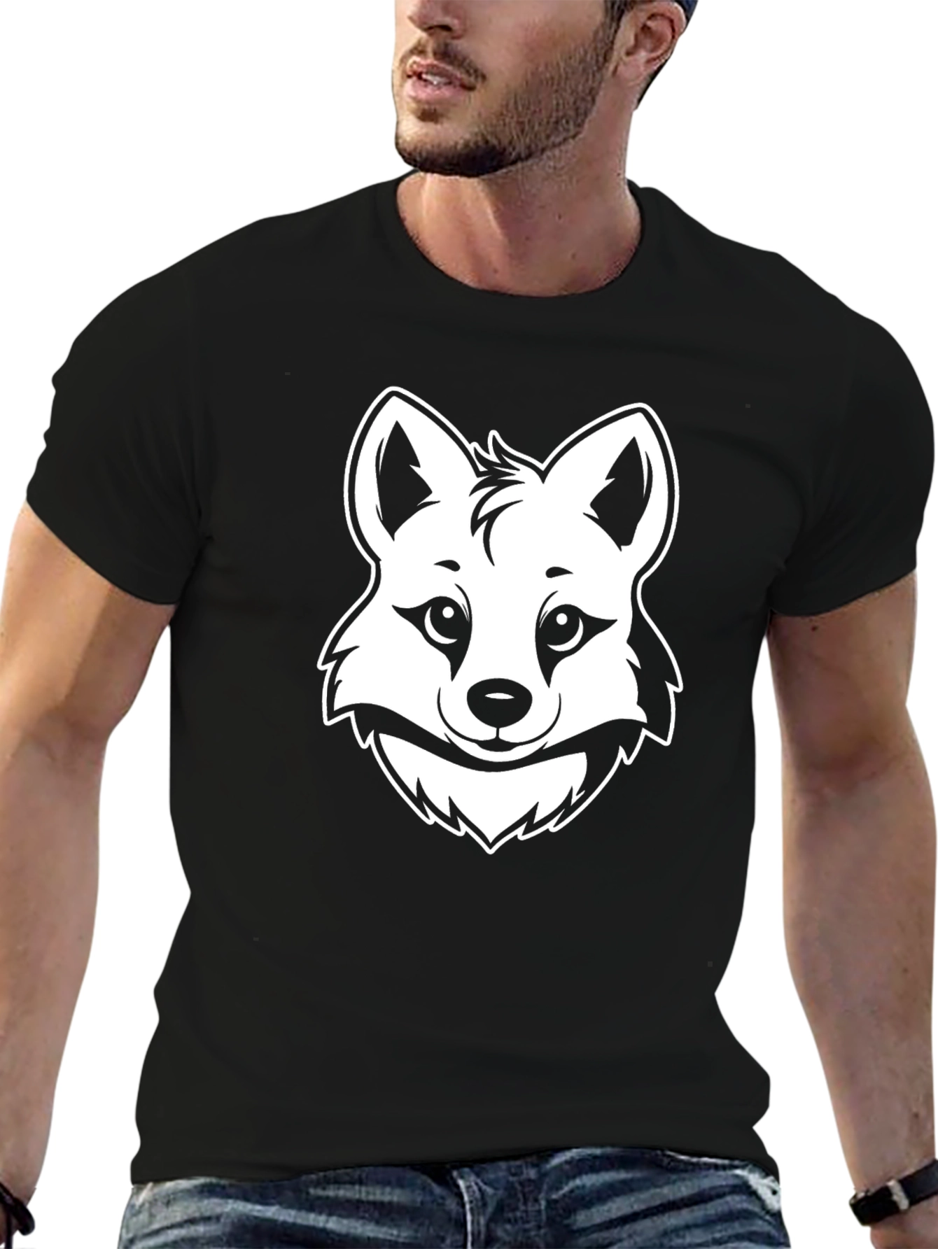 Fox Graphic Tee - Black Unisex T-Shirt