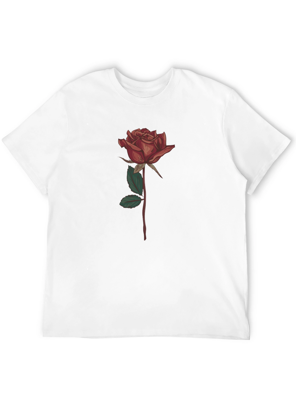 Rose Graphic Print T-Shirt - Stylish Black Tee