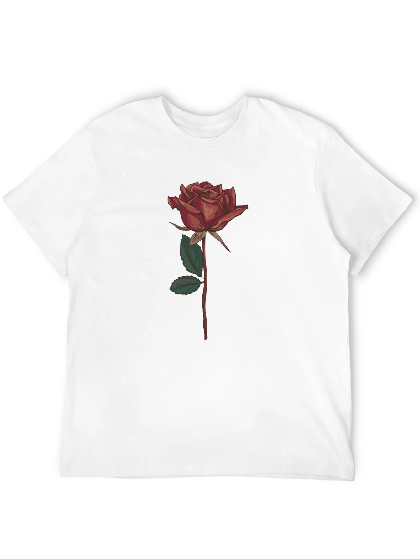 Rose Graphic Print T-Shirt - Stylish Black Tee