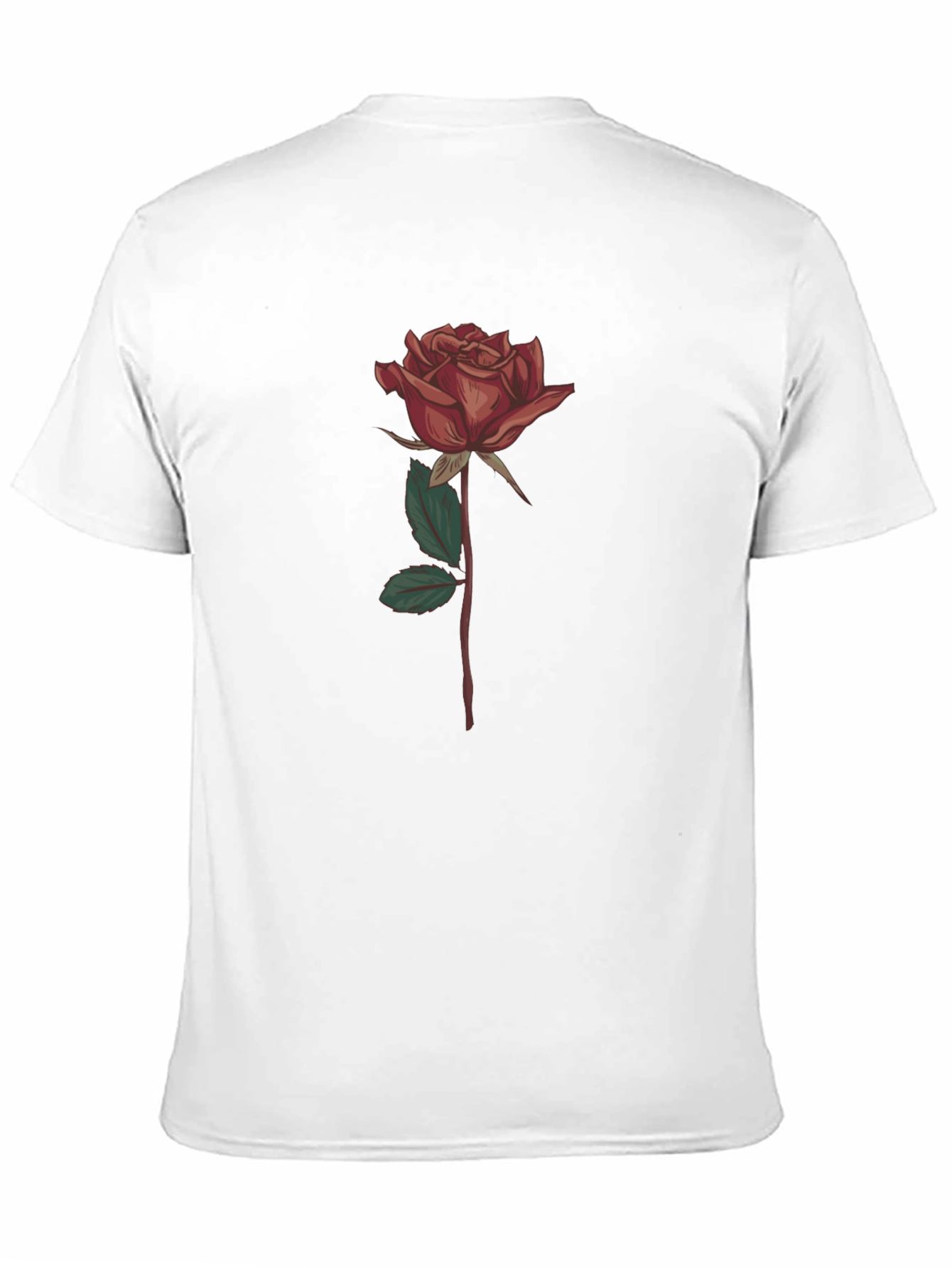 Rose Graphic Print T-Shirt - Stylish Black Tee