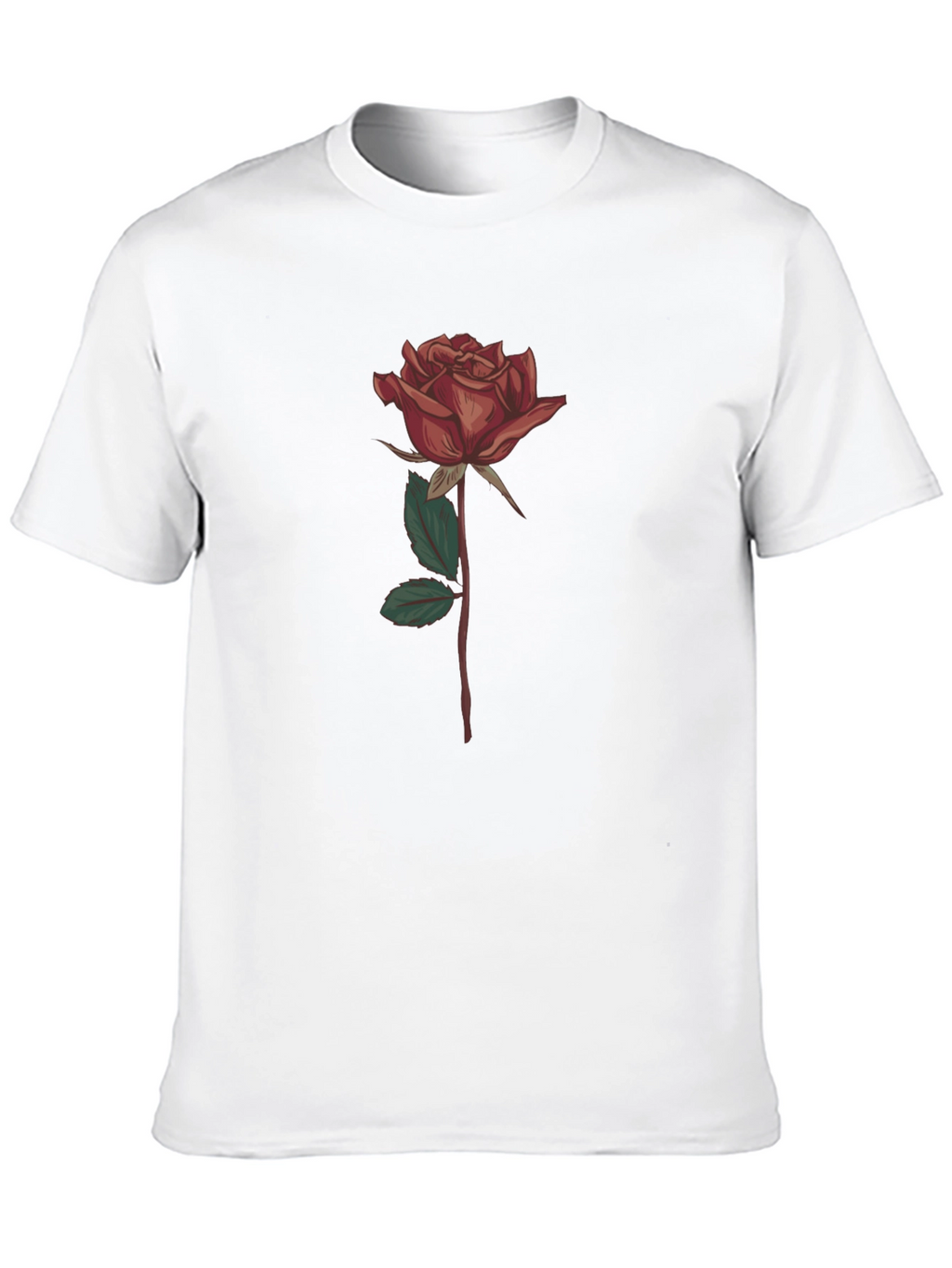 Rose Graphic Print T-Shirt - Stylish Black Tee